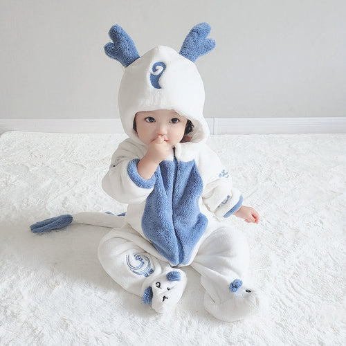 CuddleCub™ – Animal Ear Baby Jumpsuit for Autumn